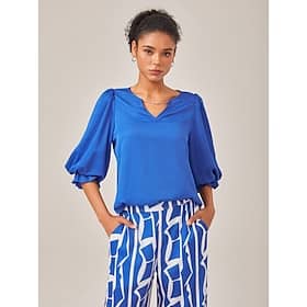 Elegant Vacation-Style Blue Top