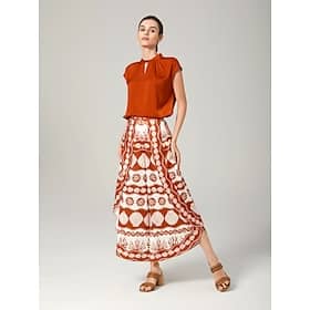 A Vacation-Style Orange Ocean-Themed Printed Set