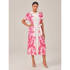 Floral Print High-Waisted Pleated Maxi Dress