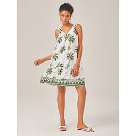 Resort Print Loose Fit Tank Mini Dress