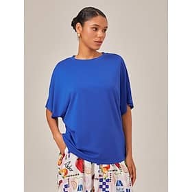 Navy Blue Breezy Loose-Fit T-Shirt