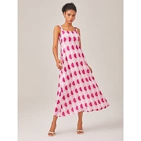Minimalist Pink Polka Dot Geometric Pattern Camisole Dress