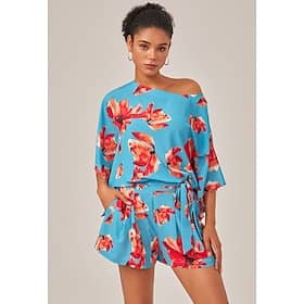 Satin Magyar Sleeve Shirt Short Set