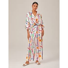 Tropical Print Two-Piece Vacation Set