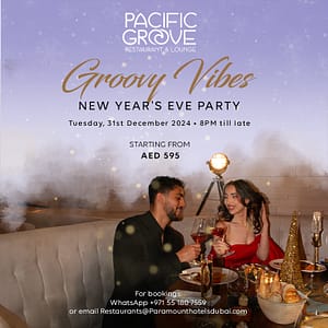 Groovy Vibes New Year's Eve Party at Pacific Groove Restaurant and Lounge in Dubai  Pacific Groove Restaurant & Lounge