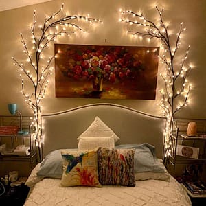 144 LED Willow Vine Twig Rattan Fairy Night Light For Room Wall Wedding Valentine's Day Garland Flexible Branch Decor Lamp 7.5Ft 0711 Home  Garden