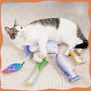 Cat Toy Training Entertainment Fish Plush Stuffed Pillow Simulation Fish Cat Toy Fish Interactive Pet Chew Toy Pet Supplies Pet Supplies