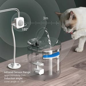 NEW 2L Intelligent Cat Water Fountain with Faucet Dog Water Dispenser Transparent Drinker Pet Drinking Filters Feeder Motion Sensor Pet Supplies