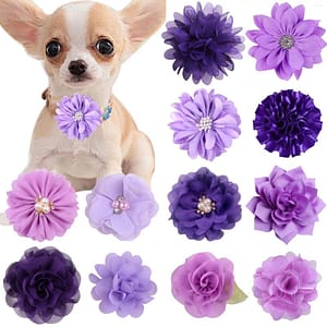 Dog Apparel 50PCS Bulk Flower-Collar For Valentine's Day Removable Collar Bow Tie Dogs Pets Grooming Accessories Pet Supplies