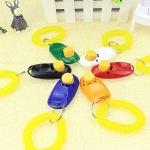 1 PCS Pet Cat Dog Training Clicker Plastic New Dogs Click Trainer Aid Too Adjustable Wrist Strap Sound Key Chain Dog Whistl 2022 Pet Supplies