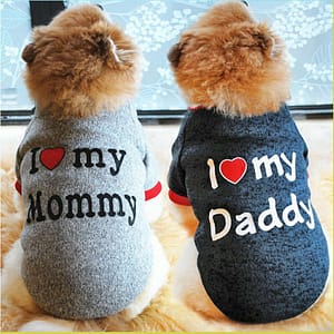 Toy Small Dogs and Cats - "I Mommy""i Love My Daddy"