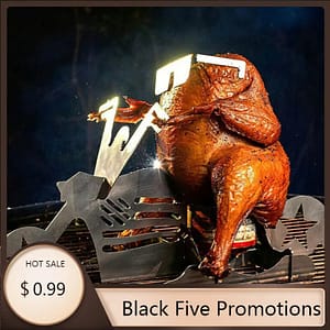 American Motorcycle BBQ Steel Rack Funny Chicken Stand with Beer Can Holder Grilling Roast Rack BBQ Barbecue Accessories Home  Garden