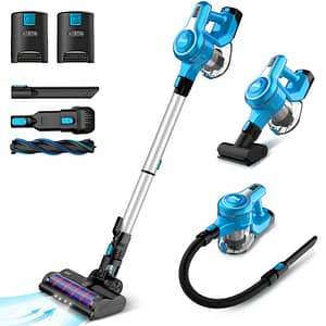 INSE Cordless Vacuum Cleaner with 2 Battery Up to 90Mins Runtime