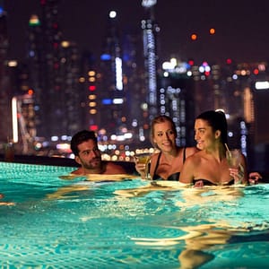 Aura evening pool experience  Aura skypool Palm Jumeirah