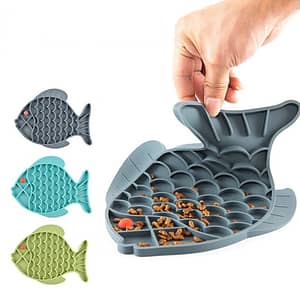 NEW Fish Shape Silicone Bowl Dog Lick Mat Slow Feeding Food Bowl For Small Medium Dogs Puppy Cat Treat Feeder Dispenser Pet Supplies Pet Supplies