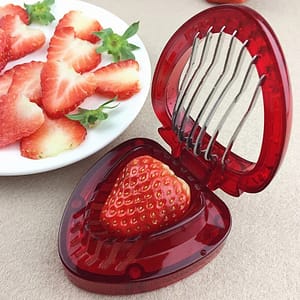 NEW Strawberry Slicer Fruit Cutter Carving Tool Salad Cutter Stainless Steel Strawberry Cutter Fruit Slicer Portable Kitchen Gadgets Home  Garden