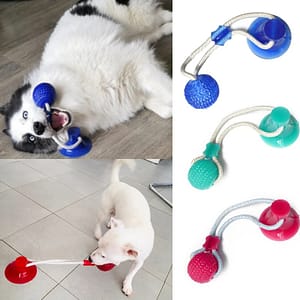 Dog Toys Interactive Suction Cup Push TPR Ball Toys Pet Puppy Molar Bite Toy Elastic Ropes Dog Tooth Cleaning Chewing Supplies Pet Supplies