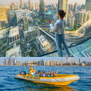 99 Minutes Premium Boat Tour + Free Sky Views - Combo  Yellow Boats (Dubai)