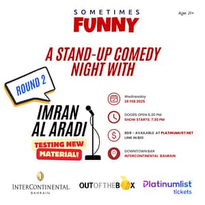 A Comedy Night With Imran Al Aradi - Round 2 At The InterContinental Hotel Bahrain  InterContinental Hotel