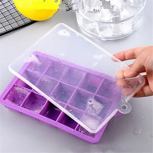 NEW 15/24 Cavity Silicone Ice Cube Tray with Lid Ice Cube Mold Food Grade Silicone Whiskey Cocktail Drink Chocolate Ice Cream Maker Home  Garden