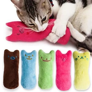 Teeth Grinding Catnip Toys Funny Interactive Plush Cat Toy Pet Kitten Chewing Vocal Toy Claws Thumb Bite Cat mint For Cats Animal Rescue Donation Pet Supplies