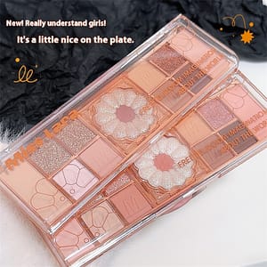 MISS LARA 12 color flower matte sequins earth nude makeup eye shadow plate Health  Beauty