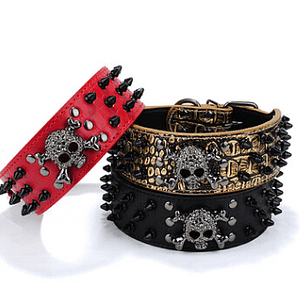 Black Gold Tie Nail Dog Collar Skull Rivet Pet Collar Anti Bite Dog Spiked Studded Large Chain Traction Pet Supplies