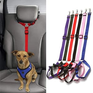 Solid Two-in-one Pet Car Seat Belt Lead Leash BackSeat Safety Belt Adjustable Harness for Kitten Dogs Collar Pet Accessories Pet Supplies