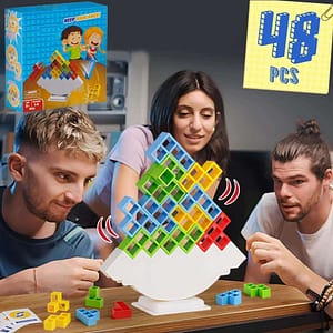 48 Block Brick Balance Stacked Game Swing High Russian Building Bloc Stack Kid Desktop Toy Party Games Toys  Gifts