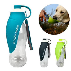 580ml Portable Pet Dog Water Bottle Soft Silicone Leaf Design Travel Dog Bowl For Puppy Cat Drinking Outdoor Pet Water Dispenser Pet Supplies