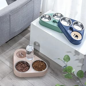 NEW 3 In 1 Stainless Steel Pet Dog Feeder Bowl with Dog Water Bottle Cat Automatic Drinking Cat Food Bowl Pet Feeder Pet Supplies