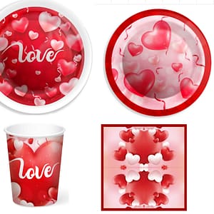 Elegant Heart-Shaped Paper Plate Set Ideal for Valentines Party Supplies Home  Garden