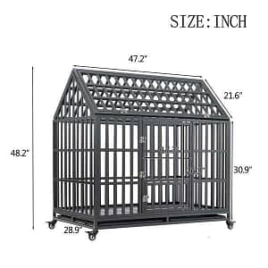 Heavy duty dog pet cage with and roof windows Pet Supplies