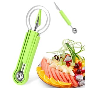 NEW 4 in 1 Melon Cutter Scoop Fruit Carving Knife Fruit Cutter Dig Pulp Separator Kitchen Gadgets Watermelon Slicer Home  Garden