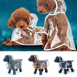 Pet Dog Puppy Transparent Rainwear Raincoat Pet Hooded Waterproof Jacket Clothes Breathable Lightweight Dog Rain Poncho Pet Supplies