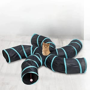 NEW Indoor 2/3/4 5-way Collapsible Cat Tunnel Tube Kitty Tunnel Bored Cat Pet Toys Peek Hole Toy Cat Puppy Kitty Kitten Rabbit Pet Supplies