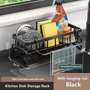 Kitchen Drain Organizer Stainless Steel Self-draining Sink Shelf Soap Sponge Holder Dishcloth Towel Rack filter basket Home  Garden