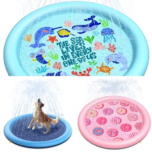 New Peteast Splash Pad Anti-Slip Pool 0.58Mm Thickened Sprinkler Outdoor Toys - Dog Accessories For Large Dogs (Blue