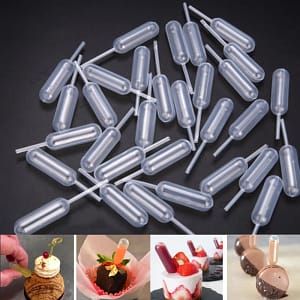 50 Pcs/pack Ice Cream Jelly Milkshake Droppers Straw Dropper for Cake Disposable Straw Injector for Cupcake Dessert Baking Tools Home  Garden