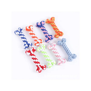 Bones Shape Dog Toys for Small Large Dogs Bite Resistant Teething Cleaning Chew Toy Cotton Pet Puppy Molar Toys Pets Products Pet Supplies