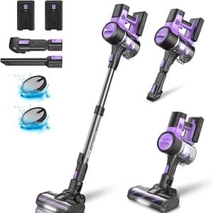 INSE S10P Cordless Vacuum Cleaner - 6-in-1 Stick Design with 26kPa Powerful Suction & Dual Battery System for Extended Use on Hard Floors (Purple) Household Appliances