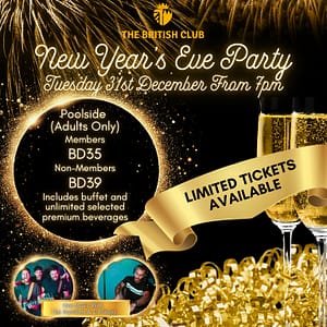 New Year's Eve Party at The British Club  The British Club Bahrain