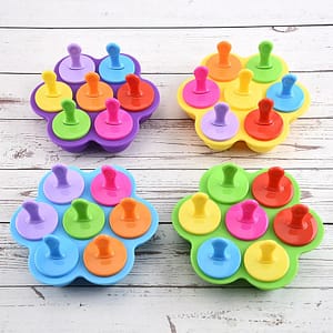 Silicone Ice Cream Mold DIY Homemade Popsicle Molds Freezer Juice 7 Cell Big Size Ice Cube Tray Popsicle Barrel Maker Mould Tool Home  Garden