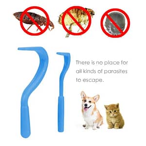 NEW 2pcs/set Pet Flea Removal Tool Kit Plastic Scratching Hook Remover Pet Cat Dog Grooming Supplies Tick Removal Tool Tweezers Clip Pet Supplies