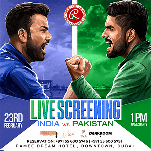 India vs. Pakistan Live Screening Sunday Cricket Match at Troy in Dubai  Troy