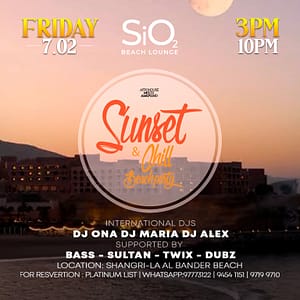 Sunset & Chill Beach Party in Muscat  SiO2 Beach Lounge