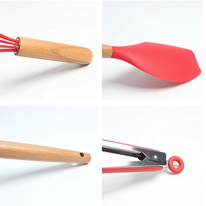 NEW 9/11/12Pc Silicone Kitchen Utensils Set Non-stick Spatula Shovel Wooden Handle Cooking Tools Utensilios Kitchen Accessories Tool Home  Garden