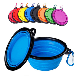 Collapsible Pet Silicone Dog Food Water Bowl Outdoor Camping Travel Portable Folding Pet Bowl Dishes with Carabiner Pet Supplies Pet Supplies