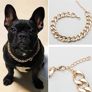 Small Dog Snack Chain Teddy French Bulldog Necklace Silvery/Golden Pet Accessories Dogs Collar Pet Supplies