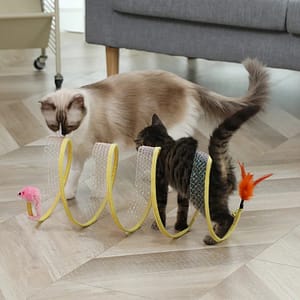 NEW Cat Pets Toys Mouse Shape Balls Foldable Cat Kitten Play Tunnel Funny Cat Stick Mouse Supplies Simulation Mouse Cat Accessories Animal Rescue Donation Pet Supplies